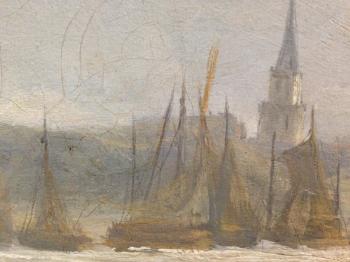 A sailing ship in choppy seas by 
																			William Garthwaite