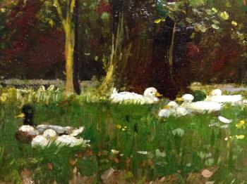 Ducks in a landscape by 
																			George Neil