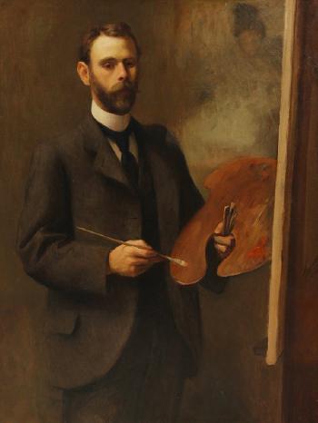 Portrait of the artist (self portrait) by 
																			Dewitt Lockman