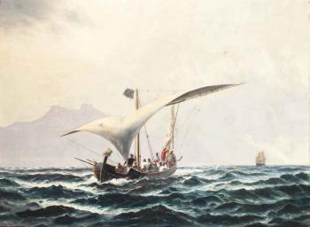 Corsairs making a getaway around the Strait of Gibraltar by 
																	Otto Lusty
