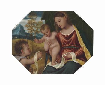 The Madonna and Child with the young Saint John the Baptist by 
																	Polidoro Lanciani