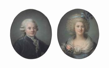 Portrait of a lady; and Portrait of a gentleman, both bust-length by 
																	Adelaide Labille-Guiard
