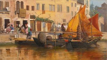 By The Canal by 
																	Egisto Lancerotto