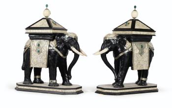 A Pair Of Papier Mâché Elephants by 
																	Anthony Redmile