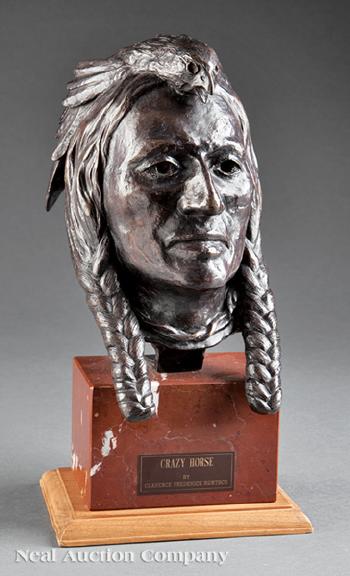 Bust of Crazy Horse by 
																			Clarence Runtsch