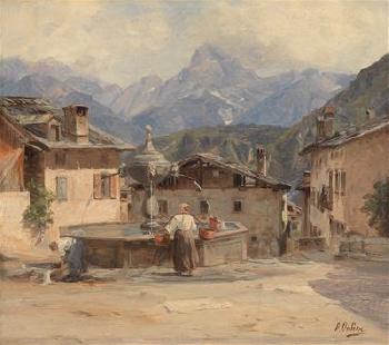 Scene of Valle di Cadore by 
																	Karl Onken