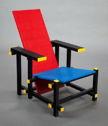 Red blue LEGO® chair by 
																			Mario Minale