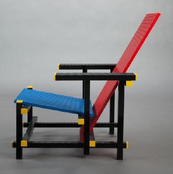 Red blue LEGO® chair by 
																			Mario Minale