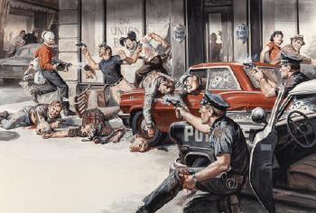 We Heisted New York's 'Diamond Row'!,' Stag magazine story illustration by 
																			Earl Norem
