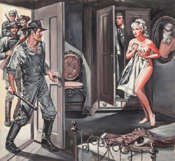 The Intruders, Man's Life magazine story illustration by 
																			Earl Norem