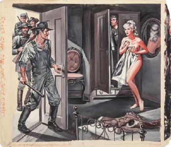 The Intruders, Man's Life magazine story illustration by 
																			Earl Norem