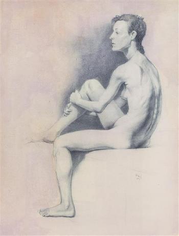 Untitled (Seated Female Nude) by 
																	Steven Assael