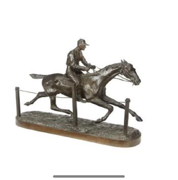 Racehorse and jockey by 
																	H R de Vains