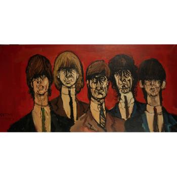 The Rolling Stones: A large portrait Painting of the Rolling Stones by 
																	Gaston Tyko