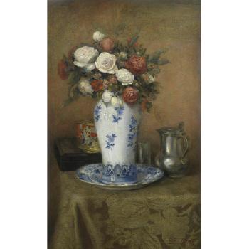 Still life with Roses by 
																	Ernest Naets