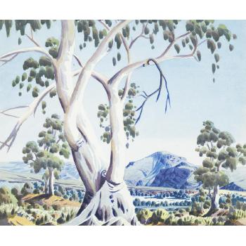 Central Australian landscape by 
																			Ewald Namatjira