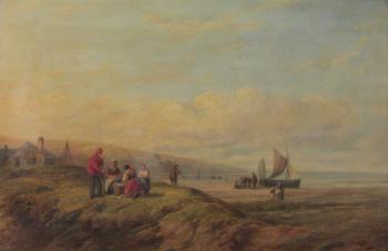 Fisherfolk on the Beach by 
																			Ferdinand Rouze