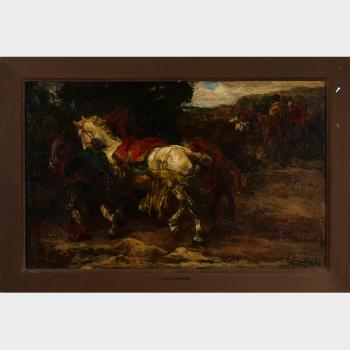 Gathering Of Horsemen by 
																			Johannes Hendricus Jurres