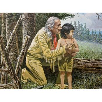Untitled (Chief George And Young Boy) by 
																			James Richard Lumbers