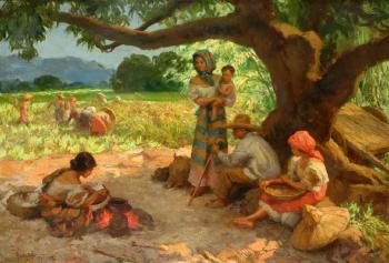 Under the mango tree by 
																	Fernando Amorsolo