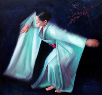 Turquoise kimono by 
																	Sandra Fabie-Gfeller