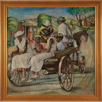 Family on Horse Drawn Cart by 
																			Joseph Paul Vorst