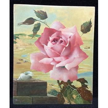 A Pink Rose and Shell by 
																			Rotislaw Racoff