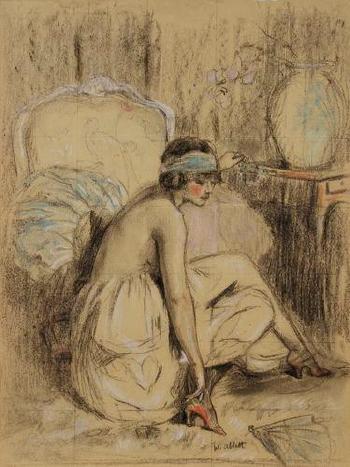 Femme dans un intérieur by 
																	William Albert Ablett