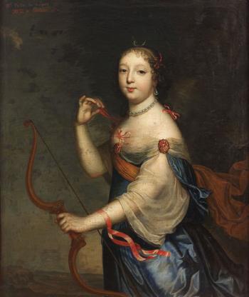 Portrait dit de Pauline de Grignan, Marquise de Simiane en Diane chasseresse by 
																	Jean Nocret