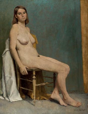Joven desnuda sentada by 
																	Antonio Zarco