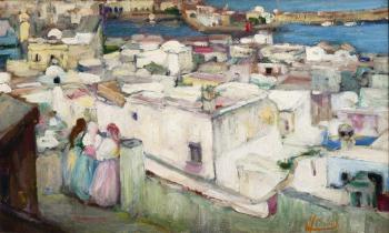 Femmes d'Alger sur la terrasse (casbah) by 
																	Alfred Dabat