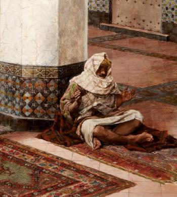 Maures en prières dans une mosquée by 
																			Antonio Fabres y Costa
