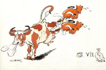 La Vache et les Renards by 
																	Edmond-François Calvo