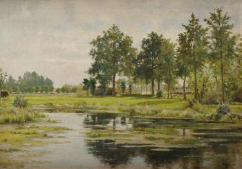 Paysage à la rivière by 
																			Louis Pulinckx