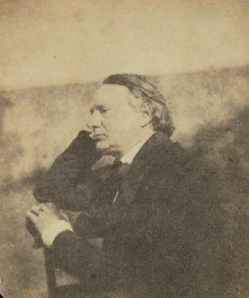 Victor Hugo assis, profil de gauche, Jersey by 
																	Auguste Vacquerie