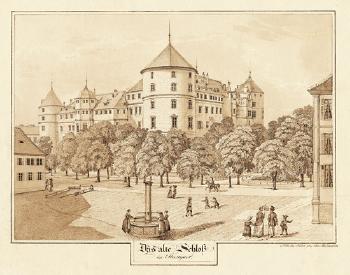 Das alte Schloss in Stuttgart; Das Königliche Theater in Bad Cannstadt by 
																			Theodor Rausche