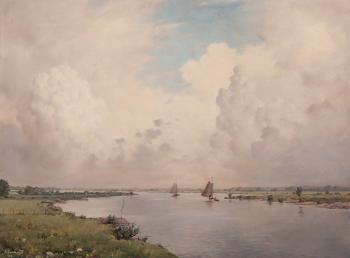 Landscape with the river IJssel by 
																	Jan Voerman