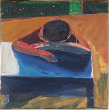 Boy Sleeping At Table by 
																	James Jarvaise