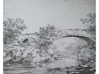 Old bridge over the Lune, near Sedbergh by 
																	John Claude Nattes