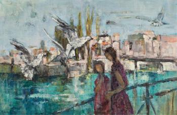 Children by a canal by 
																	Iris Michelle Raquin