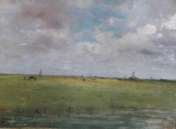 Paysage aux moulins by 
																	Gustave Jundt