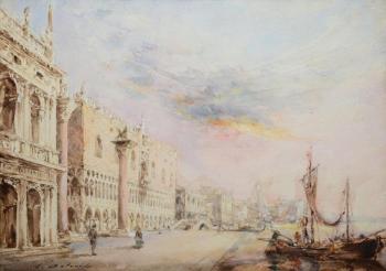 Venise, quai devant le palais des Doges by 
																	Hippolyte Francois Leon Duluard
