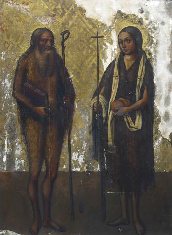 Saint Onuphre et sainte Marie l'Egyptienne by 
																	 Maestro de Artes