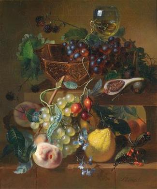 Still Life with Fruit and Decorative Objects by 
																	Adriana van Ravenswaay