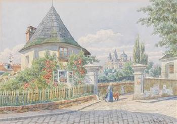 A view of Melk monastary by 
																	Anton Karl Zach