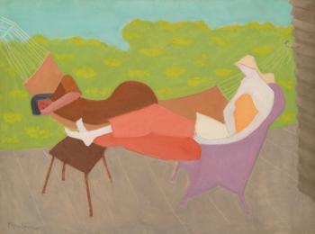 March and Sally Outdoors by 
																	Milton Avery