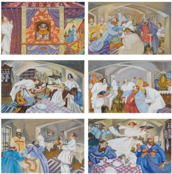 Six designs for the Murals of Club Petroushka by 
																	Nicolay Remisoff