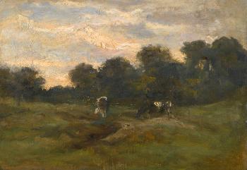 Prairie Avec Des Vaches by 
																	Vincent van Gogh