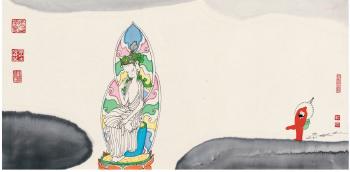 Shy Avalokiteshvara by 
																	 Cai Zhizhong