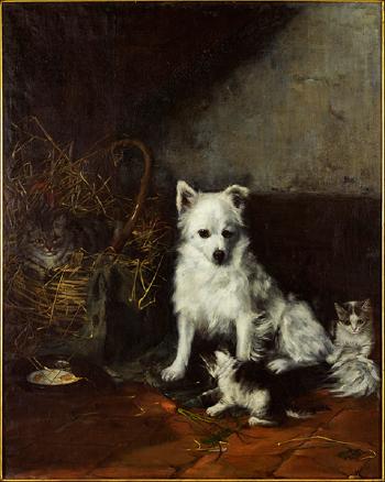 Scene with Dog and Cats by 
																			Camilla Zach-Dorn